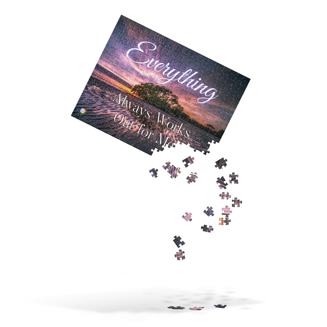 Affirmation Puzzle - Everything Always Works Out for Me - Beautiful Sunset